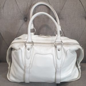 Micheal Michael Kors white pattern leather satchel